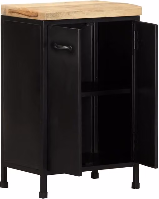 Credenza in legno di mango e metallo stile industriale vidaXL L: 47 cm, P: 35 cm, H: 76 cm