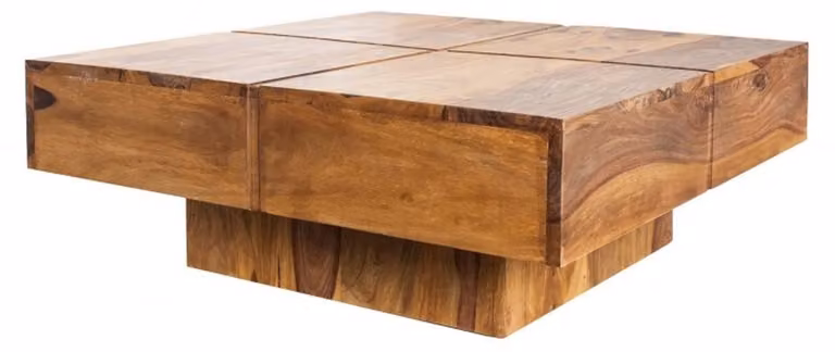 Tavolino di design di Casa Padrino in legno massello naturale 80 x 30 cm - Tavolo da salotto Salon