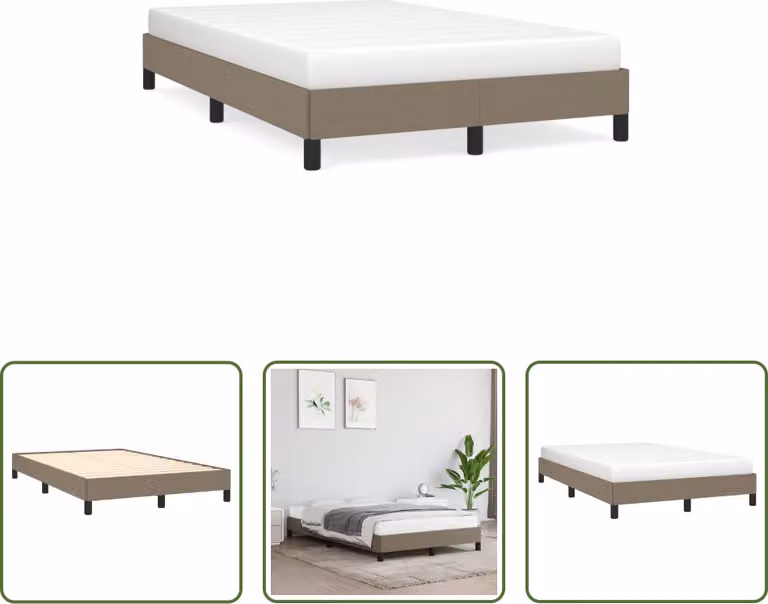 The Living Store struttura letto taupe 120x190 cm tessuto