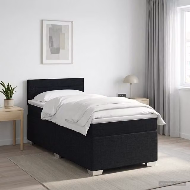 Letto box spring con materasso ibrido vidaXL Nero L/P: 90 x 190 cm