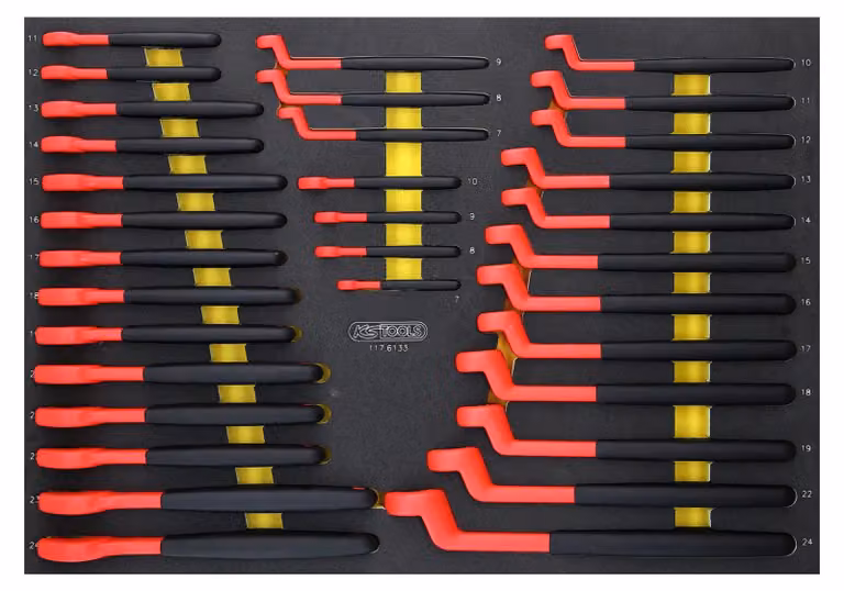 KS TOOLS Set di chiavi isolate con inserto in schiuma 33 pezzi - 117.6133