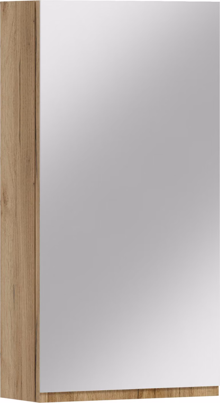ADK Möbel - Mobiletto da bagno sospeso, con specchio Antico 40, 78x40x17cm, in oro artigianale