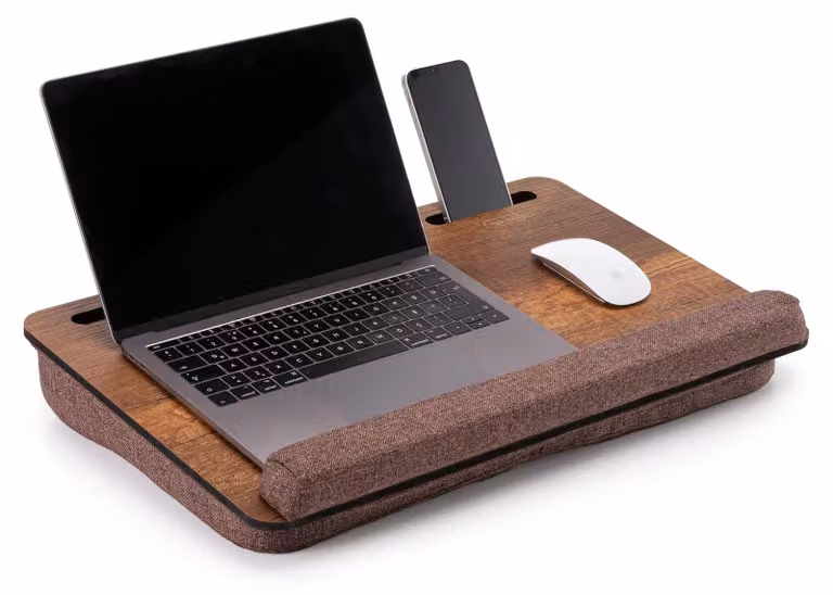 Tavolo per laptop in legno, modello Vigo LS02X, noce e marrone, regolabile in altezza, per uso domestico