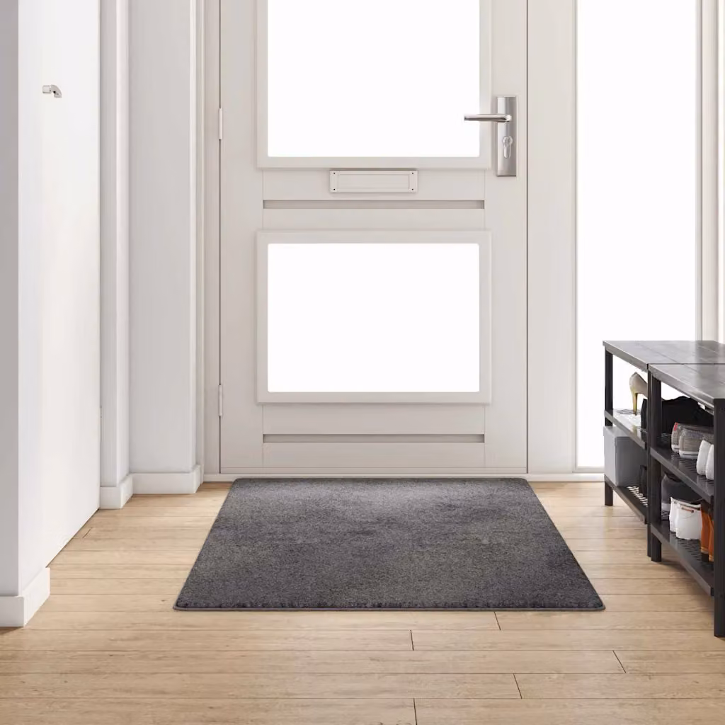 Runner in moquette vidaXL grigio, 100 x 200 cm, in polipropilene hand-tufted antiscivolo e resistente alle macchie