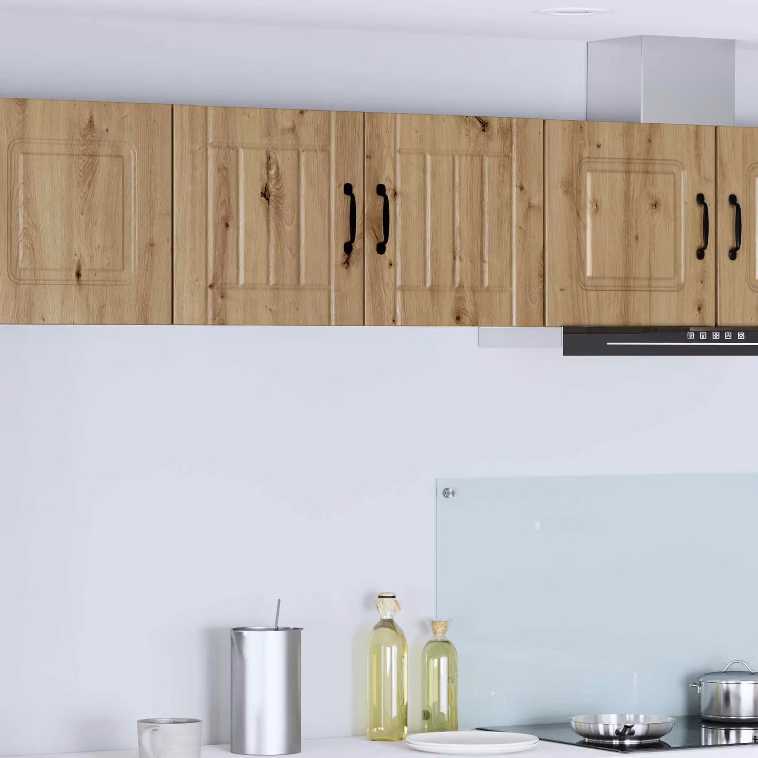 Set di 2 armadietti a muro LUCCA vidaXL in stile moderno, colore rovere marrone, con ante a battente e ripiani interni, L/P/H: 40 x 17,22 x 31 cm