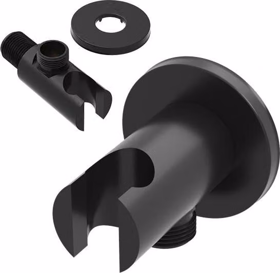 Granitan - Presa acqua angolare - Supporto doccetta - Nera - ottone - montaggio a parete - UNIVERSAL