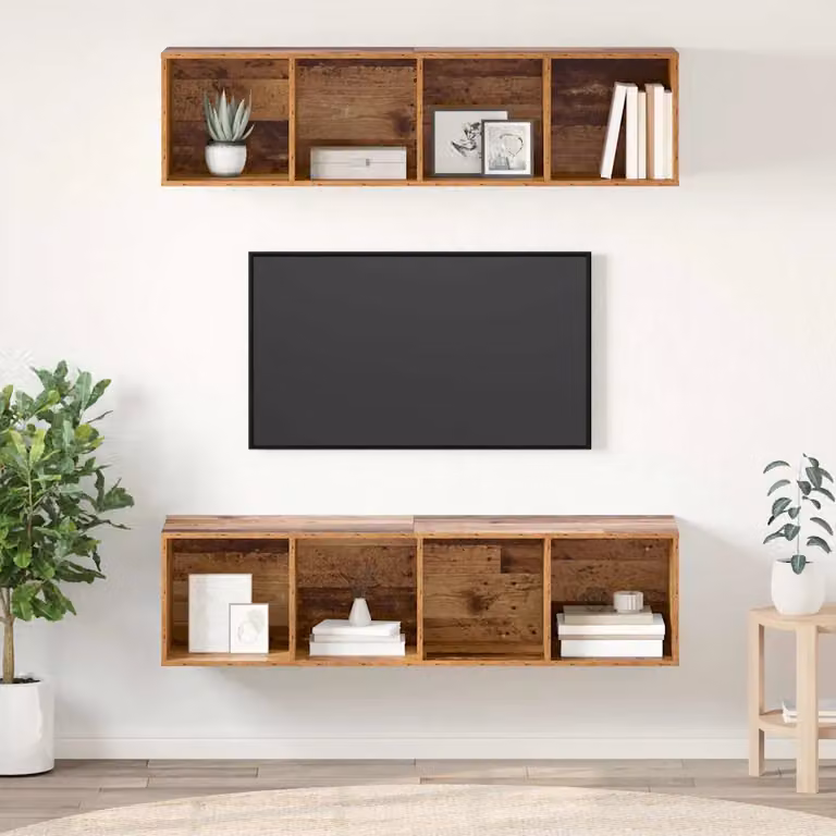 Set di 2 mobili TV vidaXL in legno marrone stile minimalista L/P/H: 37 x 37 x 142,5 cm