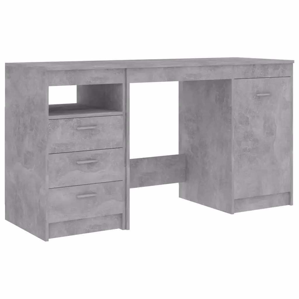 Scrivania moderna vidaXL in MDF laminato grigio L: 140 cm, P: 50 cm, H: 76 cm – 2