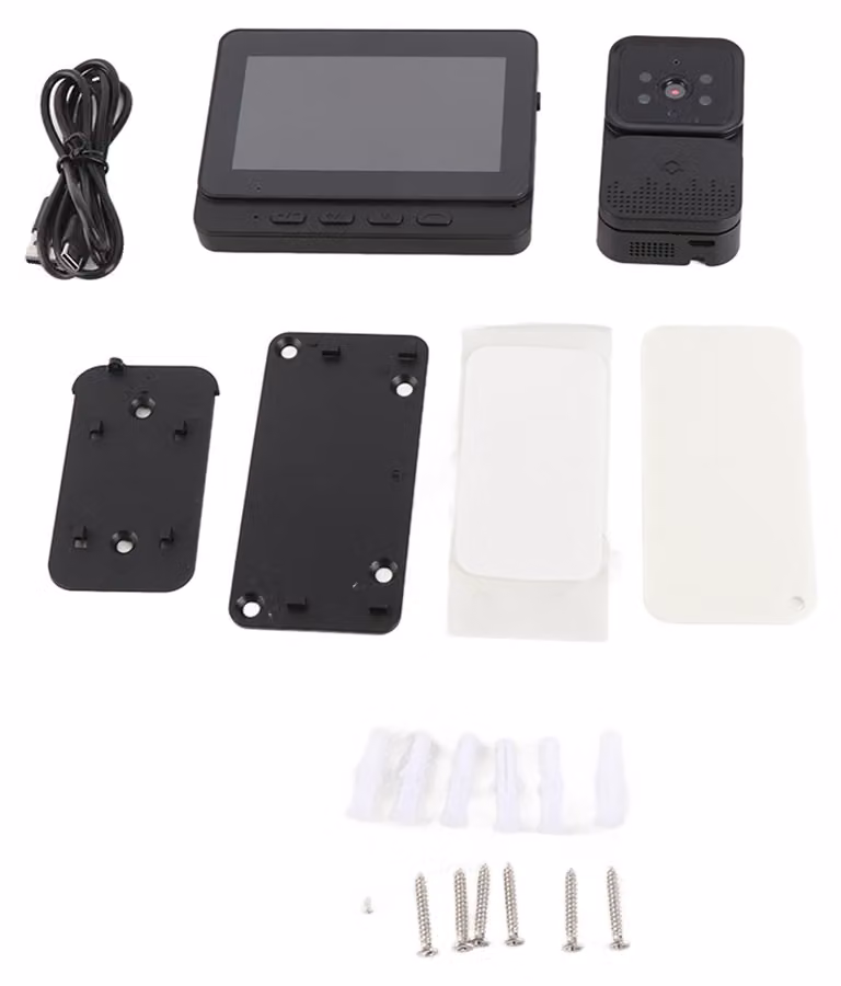 Videocitofono wireless con schermo IPS da 4,3 pollici, Wi-Fi a 2,4 G, visione notturna HD intelligente e sistema di videosorveglianza con comunicazione bidirezionale