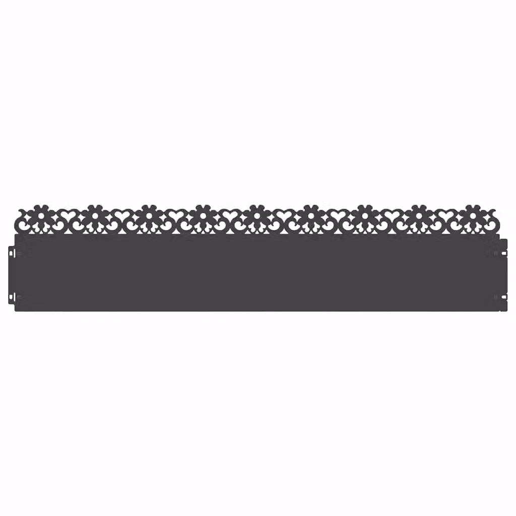 Bordure per prato vidaXL in acciaio nero, 30 pezzi, L: 103 cm, P: 0,05 cm, H: 22 cm – 2