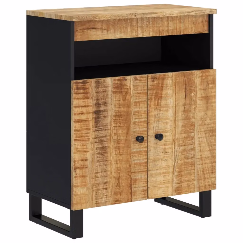 Credenza vidaXL con 2 Ante in Legno di Mango Marrone L: 60 cm, P: 33 cm, H: 75 cm – 2
