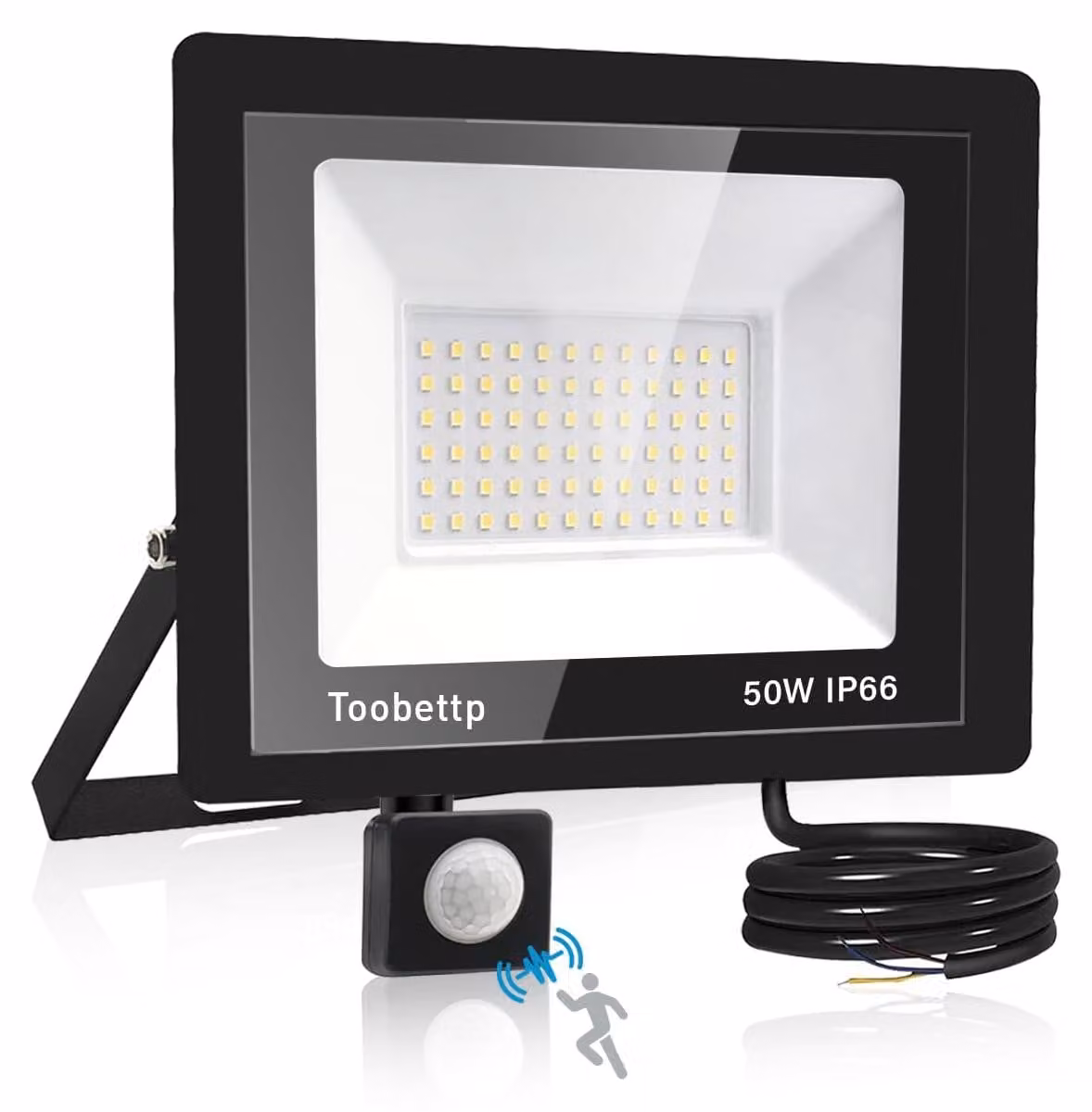 Faretto LED da esterno con sensore di movimento, 50 W, 5000 lumen, grado di protezione IP66