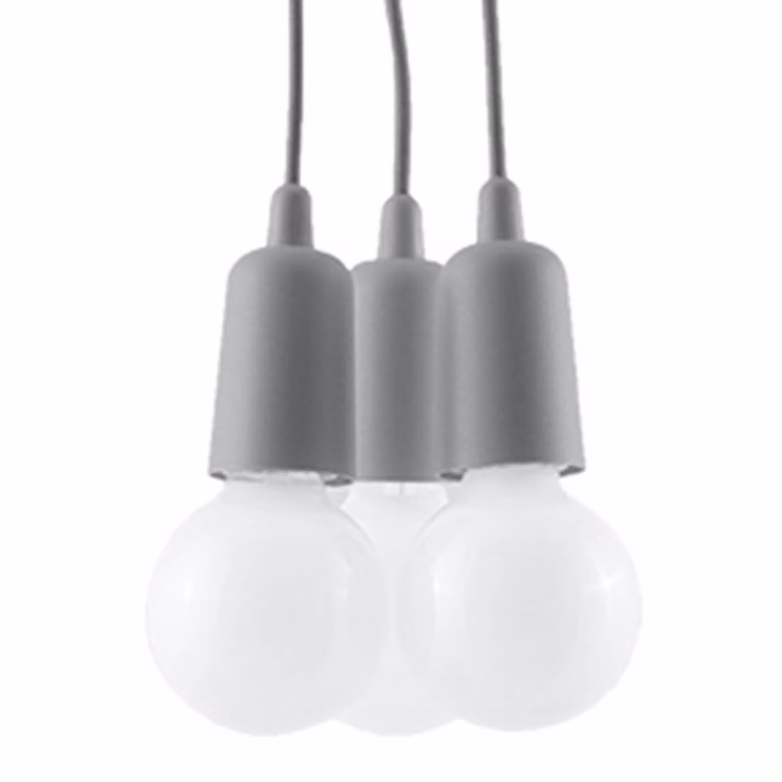 Lampada a sospensione DIEGO 3 grigio 3xE27 15W PVC 90x15x15cm Sollux Lighting
