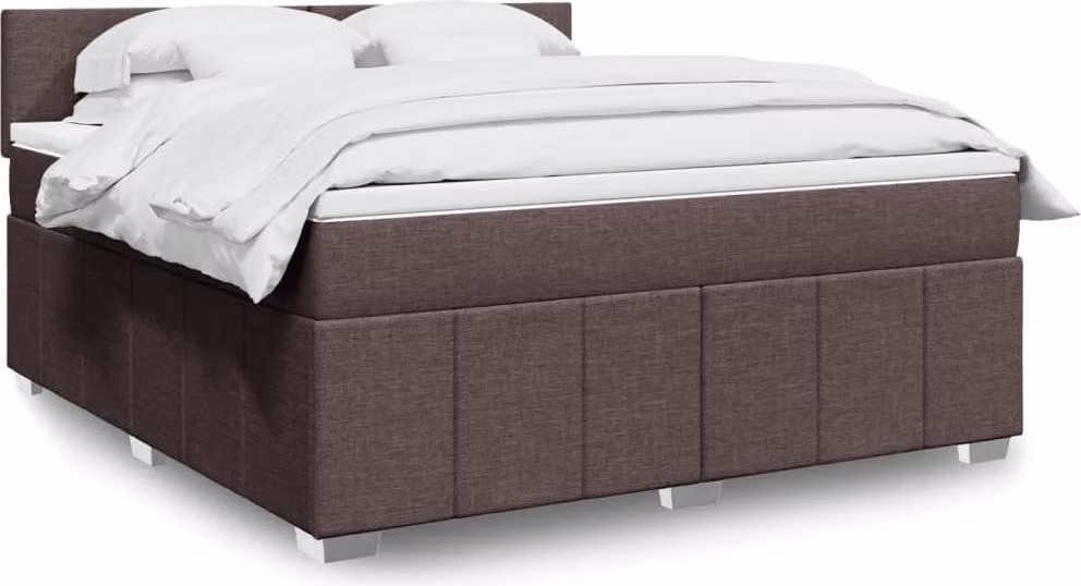 Maison Exclusive - Letto boxspring con materasso, marrone scuro, 180x200 cm, rivestimento in tessuto