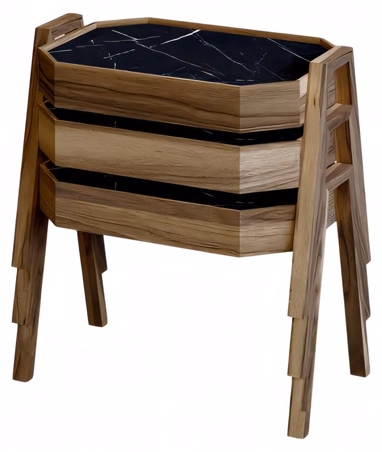 Schwarzes Holz Couchtisch-Set modern und stilvoll