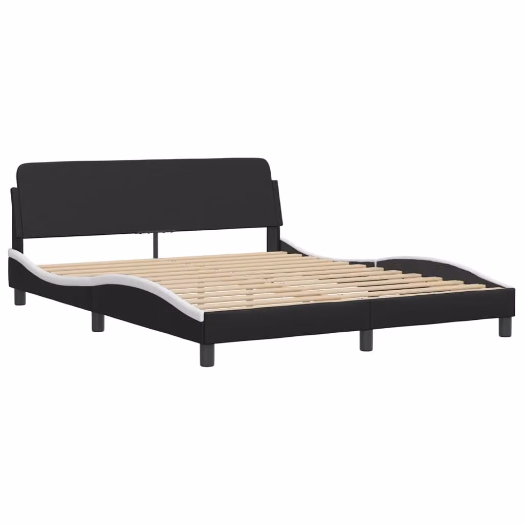 Giroletto Dover Nero e Bianco 160x200 cm in Pelle finta