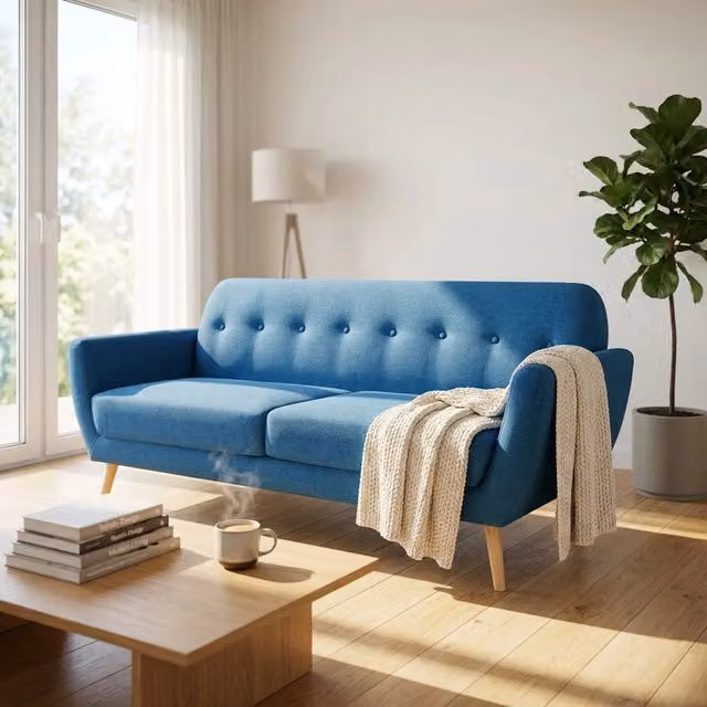 Divano tre posti Scandinavo in Tessuto cm 193x79x86 - SILENTE