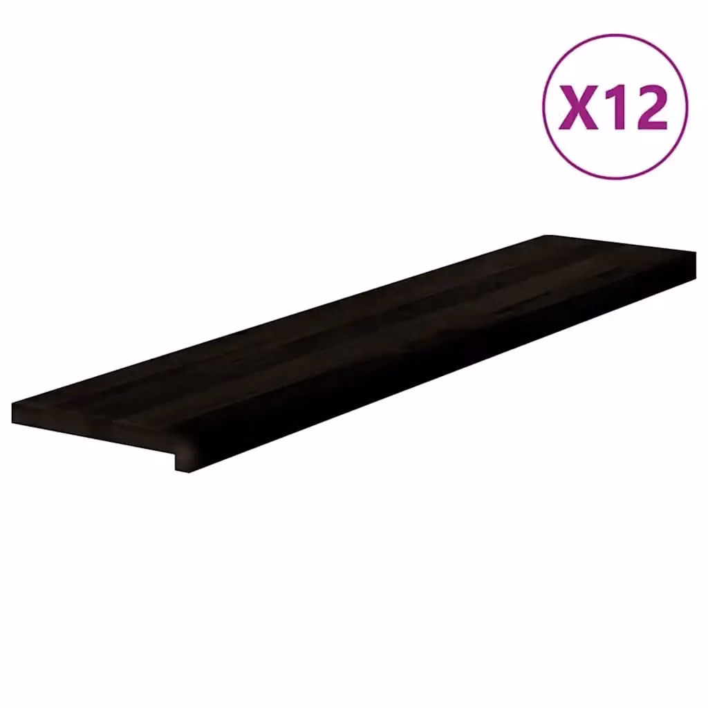Set di 12 gradini in legno massello di rovere Marrone Scuro L 120 cm x P 30 cm x H 2 cm VIDAXL – 2
