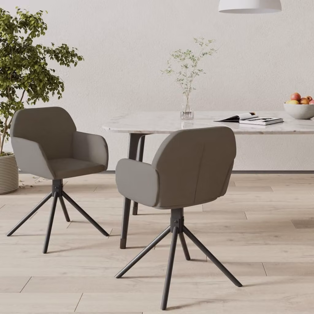 The Living Store Sedie da pranzo 2 pz. Girevoli Velluto grigio scuro