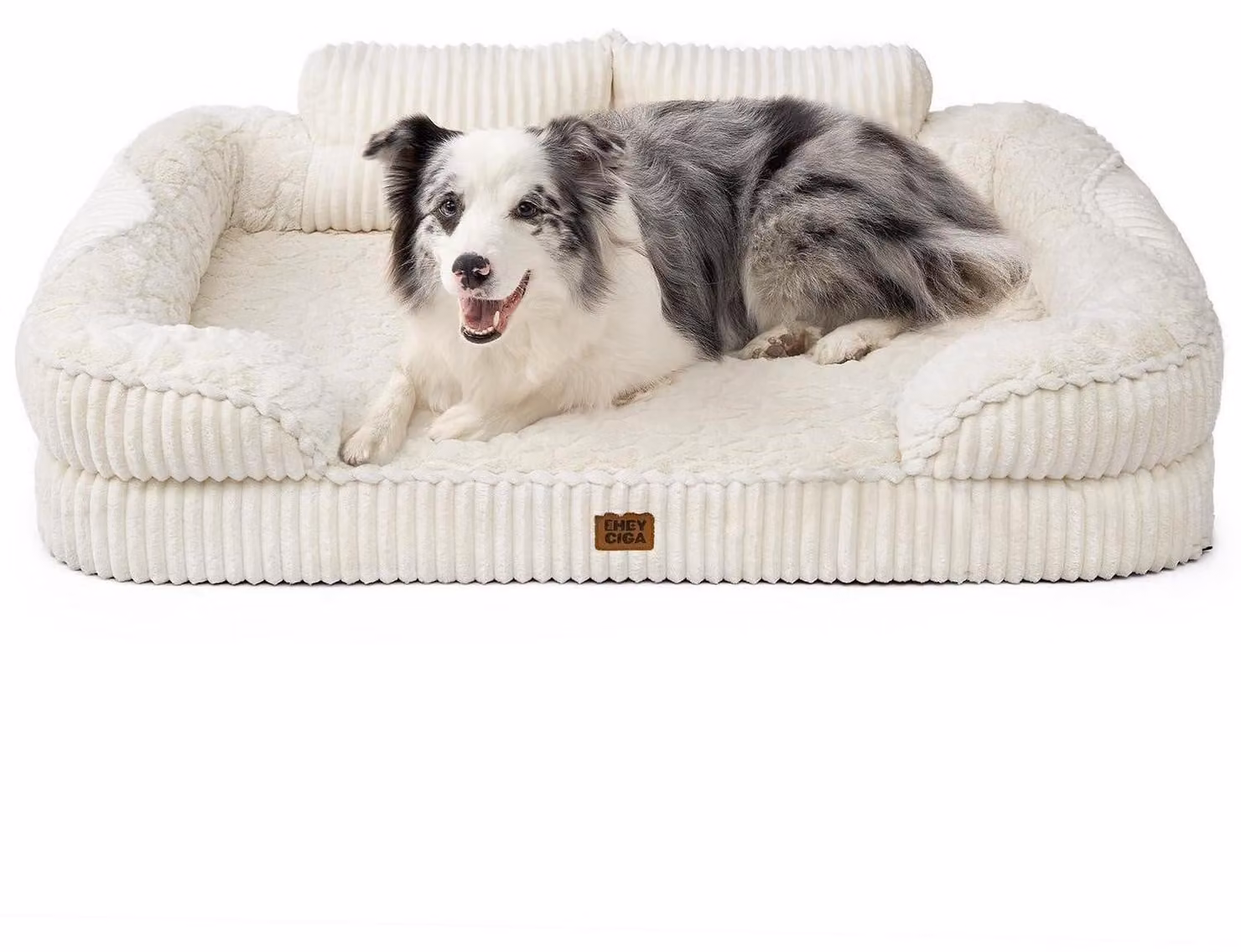 Cuccia ortopedica per cani, taglia media, 104x69 cm, color beige