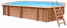 Piscina fuori terra rettangolare in legno JARDIN 814 color marrone PISCINE ITALIA