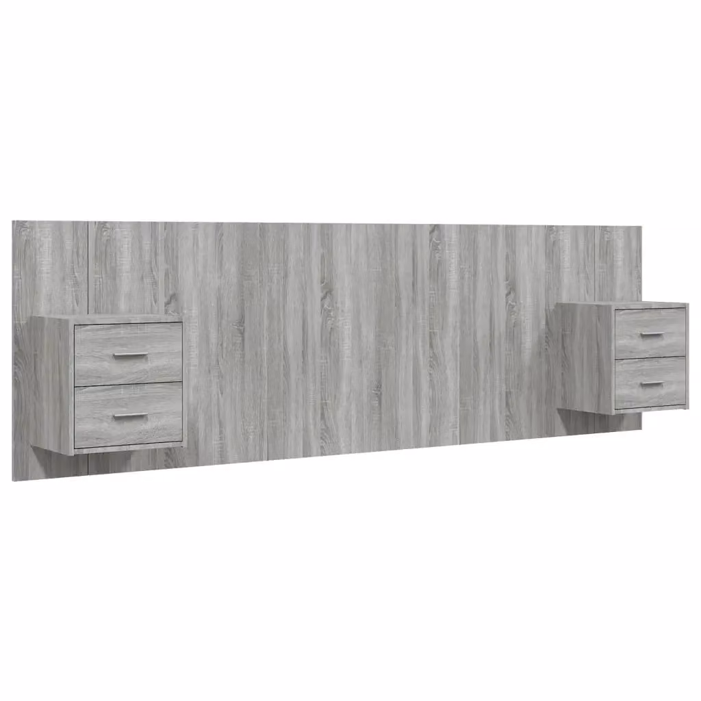 Testiera Letto con Comodini Integrati vidaXL in Legno e Tessuto Grigio – 2