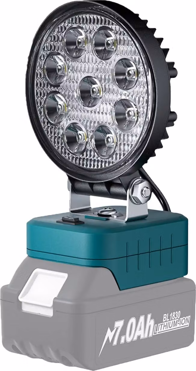 Luce da lavoro a LED, potenza 27W, compatibile con altre batterie, batteria e luce