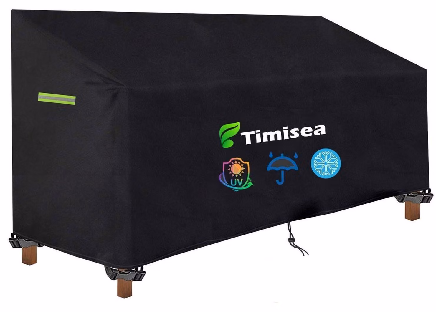 Copertura per panchina da giardino a 3 posti, dimensioni 165x67x65/91 cm, realizzata in tessuto Oxford 600D, impermeabile, resistente ai raggi UV e al vento
