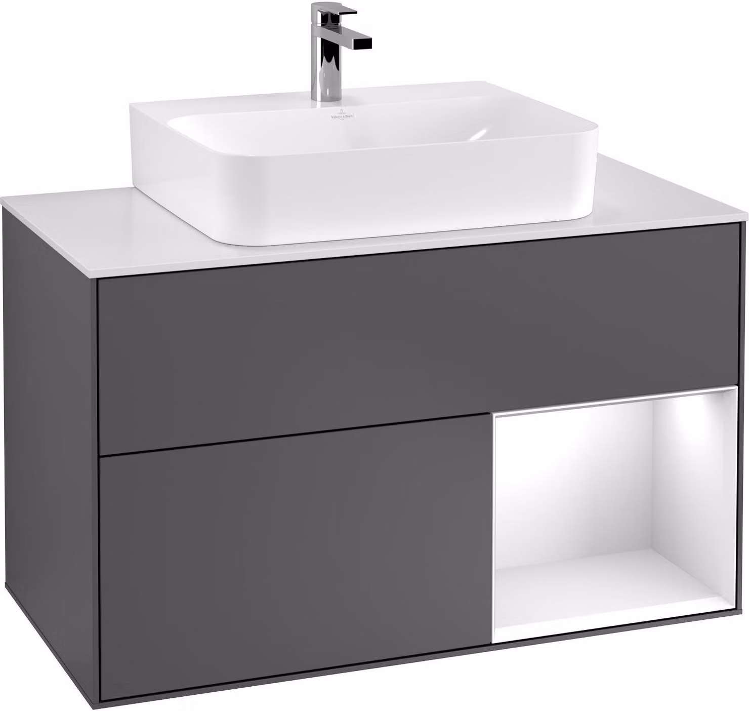 Villeroy & Boch V&B FINION mobile lavabo 1000x603x501 Abdpl wh Reg gls wh/wh ma
