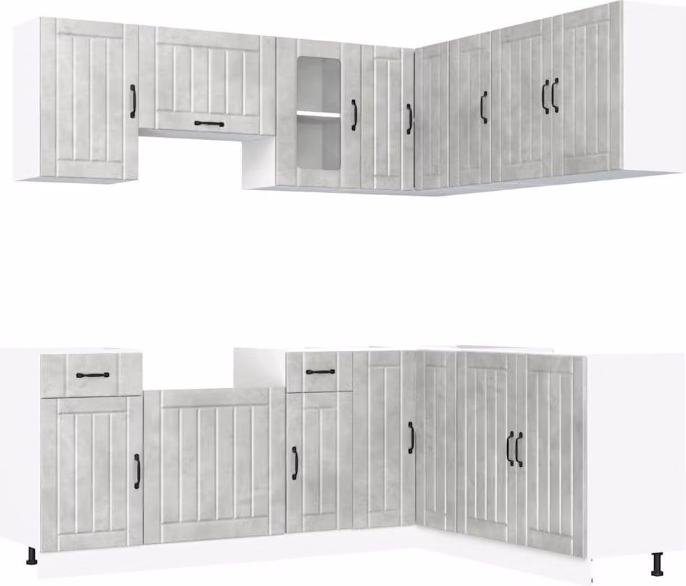 Set Mobili da Cucina 11 pz Kalmar Grigio Cemento in Truciolato