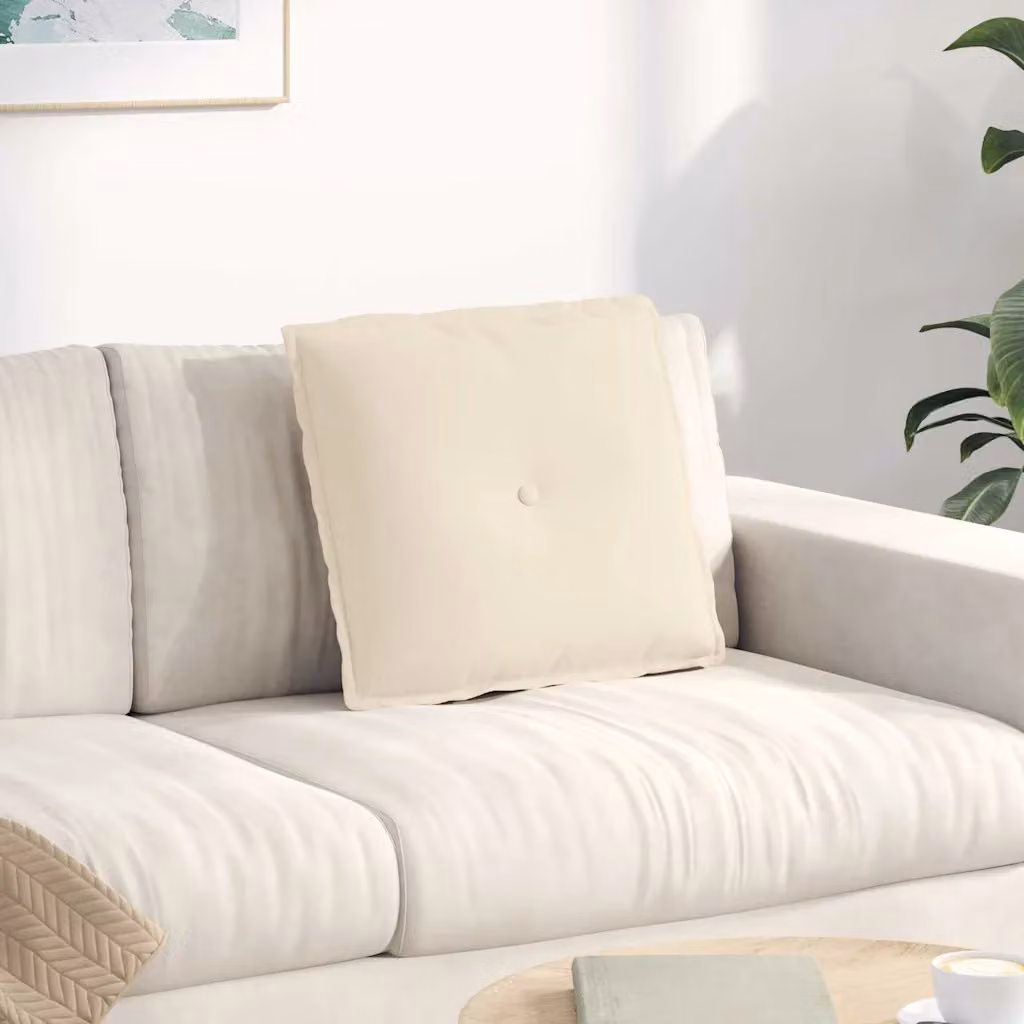vidaXL Cuscino per Schiena Beige in Microfibra e Poliestere L: 50 cm, P: 45 cm