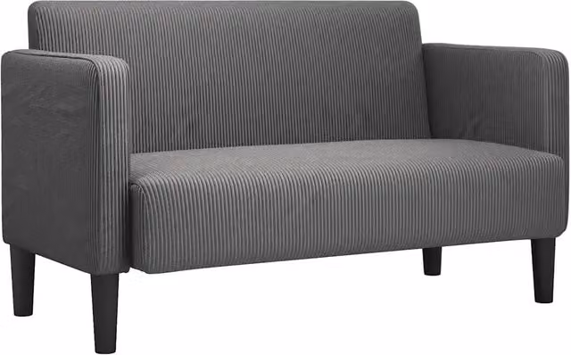 Divano | Divano da soggiorno | Sofa Divanetto Grigio Scuro 109 cm Tessuto di Velluto a Coste