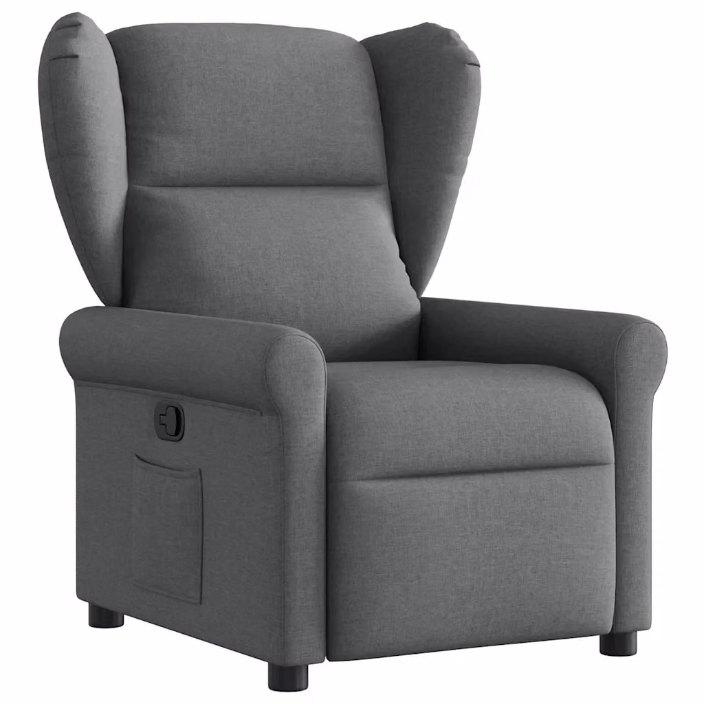 Poltrona Reclinabile Relax vidaXL in Tessuto Grigio con Braccioli e Regolazione Manuale – 2