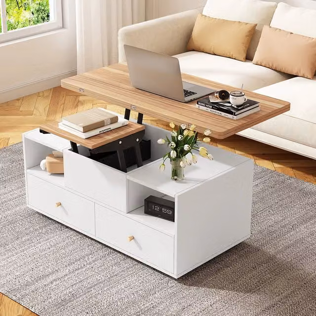 Tavolino-Xylo-100x50x47.5cm regolabile 4 cassetti rotelle