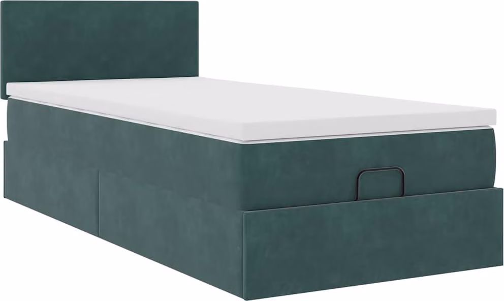 Struttura Letto Pouf con Materasso 100x200 cm Velluto