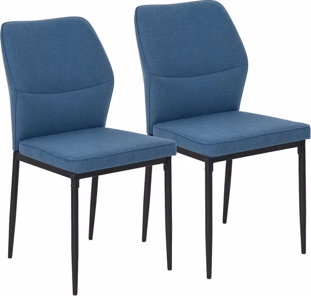 Sedia da Pranzo con Rivestimento in Velluto e Struttura in Metallo ¨C Minimal ¨C Azzurro 45x57x86 cm