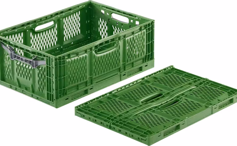 Scatola pieghevole 60x40x23 cm, traforata, verde