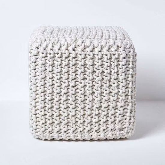 Ibenzoa® – Puf imbottito, rivestito in 100% cotone con trama grossa, imbottitura in 100% polistirolo, forma cubica, dimensioni 35x35x35 cm, disponibile in molti colori