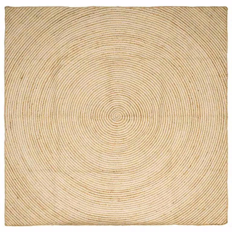 Tappeto da area moderno vidaXL in juta bianco e beige, L 200 x P 200 cm