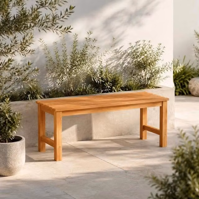 Garden Bench 114 Cm Solid Teak Wood