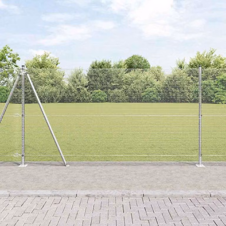 Maison Exclusive - Palo della recinzione Argento 25 x 1,2 m (rete 16 x 16 mm)