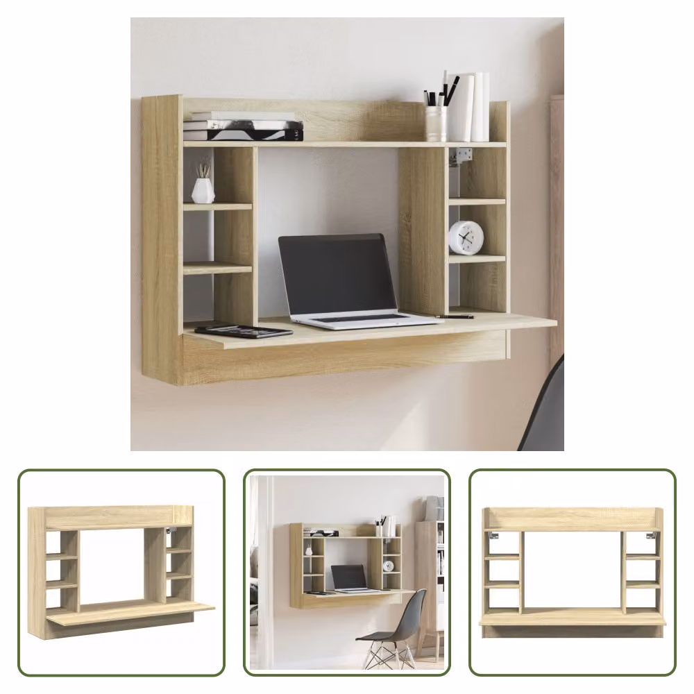 The Living Store scrivania a parete rovere Sonoma 105x48x75 cm materiale in legno