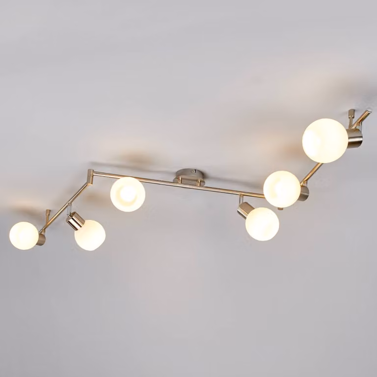 Faretto a soffitto Elaina Lindby, dimmerabile, Alluminio / Grigio / Zincato, Soggiorno / Sala da pranzo, Metallo, Moderno, Plafoniera