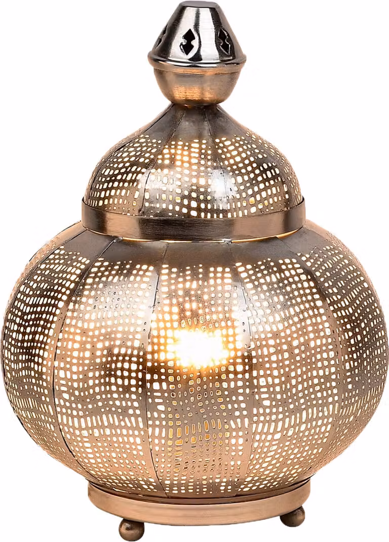 Lampada da tavolo decorativa orientale Lampada da comodino Jamala argento