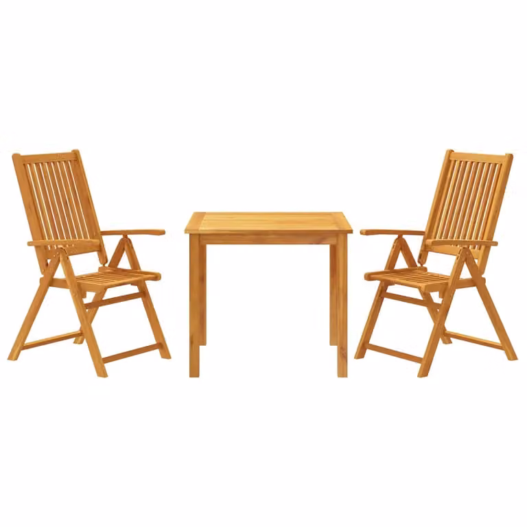 Set da Pranzo per Giardino 3 pz 85x85x74 cm in Legno Massello di Acacia