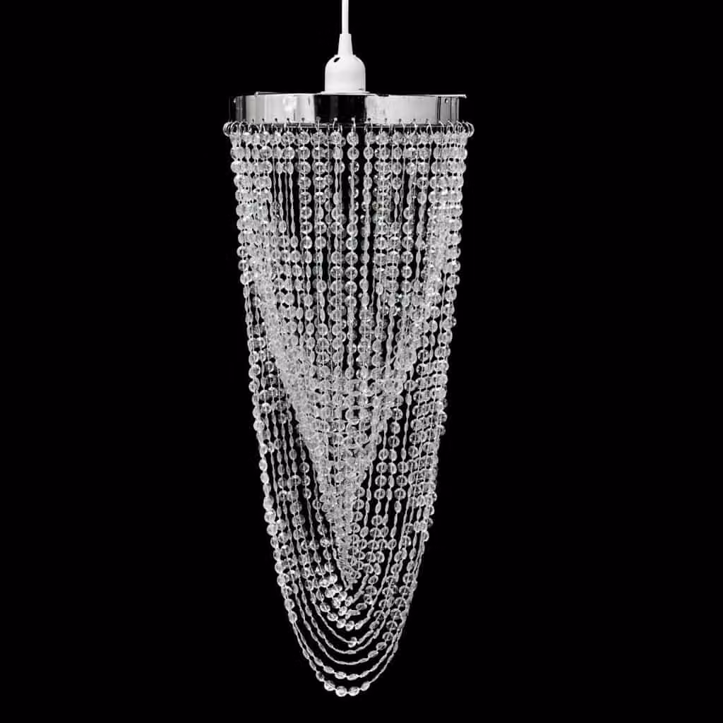 Lampadario Sospeso vidaXL in Metallo e Cristallo Trasparente con Argento, Stile Classico per Soggiorno e Sala da Pranzo, Attacco E27