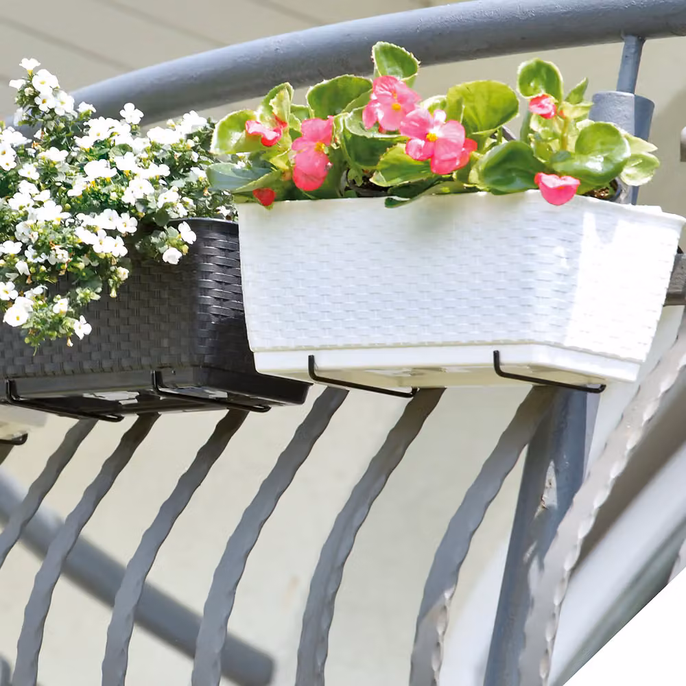 Fioriera da balcone Deuba bianco L: 49 cm, P: 16 cm, H: 17,5 cm – 2
