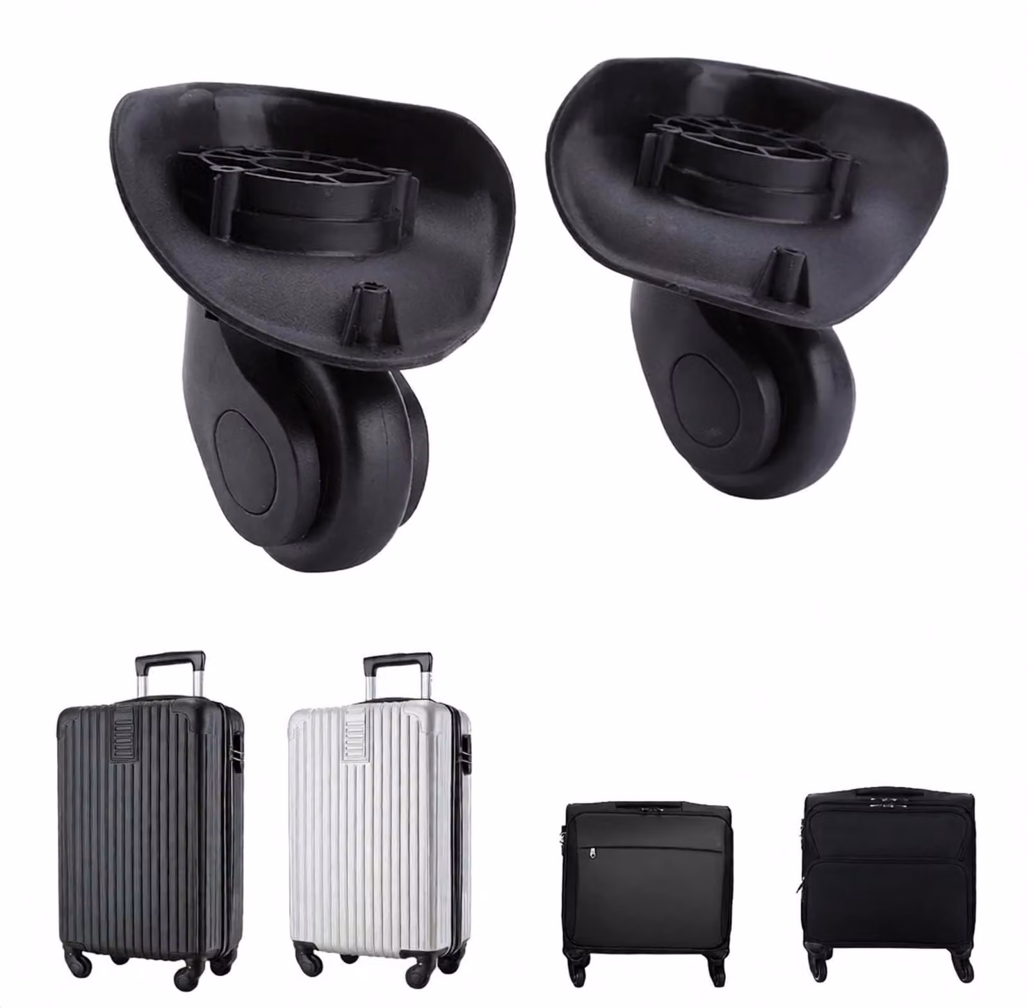 4 ruote per valigie, ruote di ricambio per custodie morbide, ruote in PVC silenziose con rotazione a 360 gradi