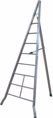 Scala Triangolare Agri Facal in Alluminio Argento con 8 Pioli, Altezza: 300 cm