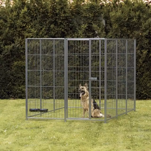 Box per cani da esterno SIDERBOX in acciaio zincato grigio L/P/H: 200 x 200 x 180 cm